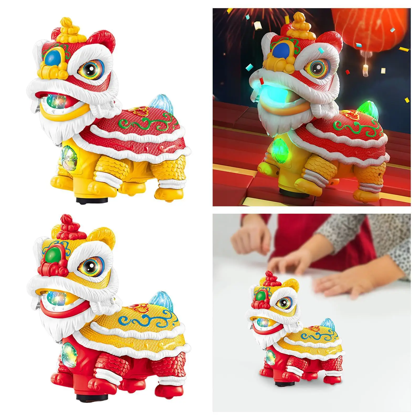 ไฟฟ้า Lion Dance ของเล่นเด็กหญิงร้องเพลงและเต้นรํา Lion ของเล่นเทศกาล Lion ของขวัญสิงโตเต้นรําสําหรับเด็กทารกเด็กหญิงของขวัญ