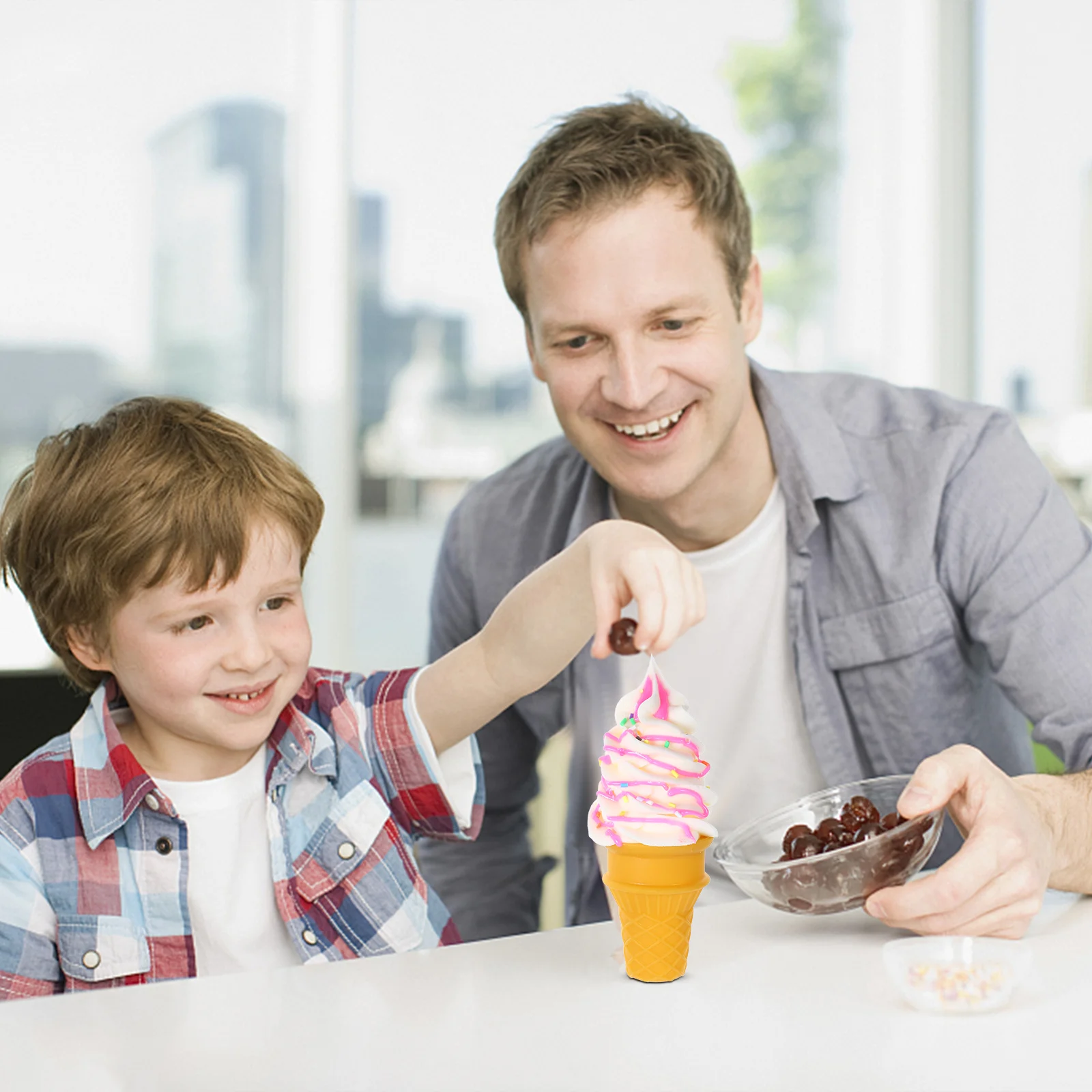 Ice Cream Cone Model Fake Simulation Prop Modeling Figurine Food Realistic Props Toy