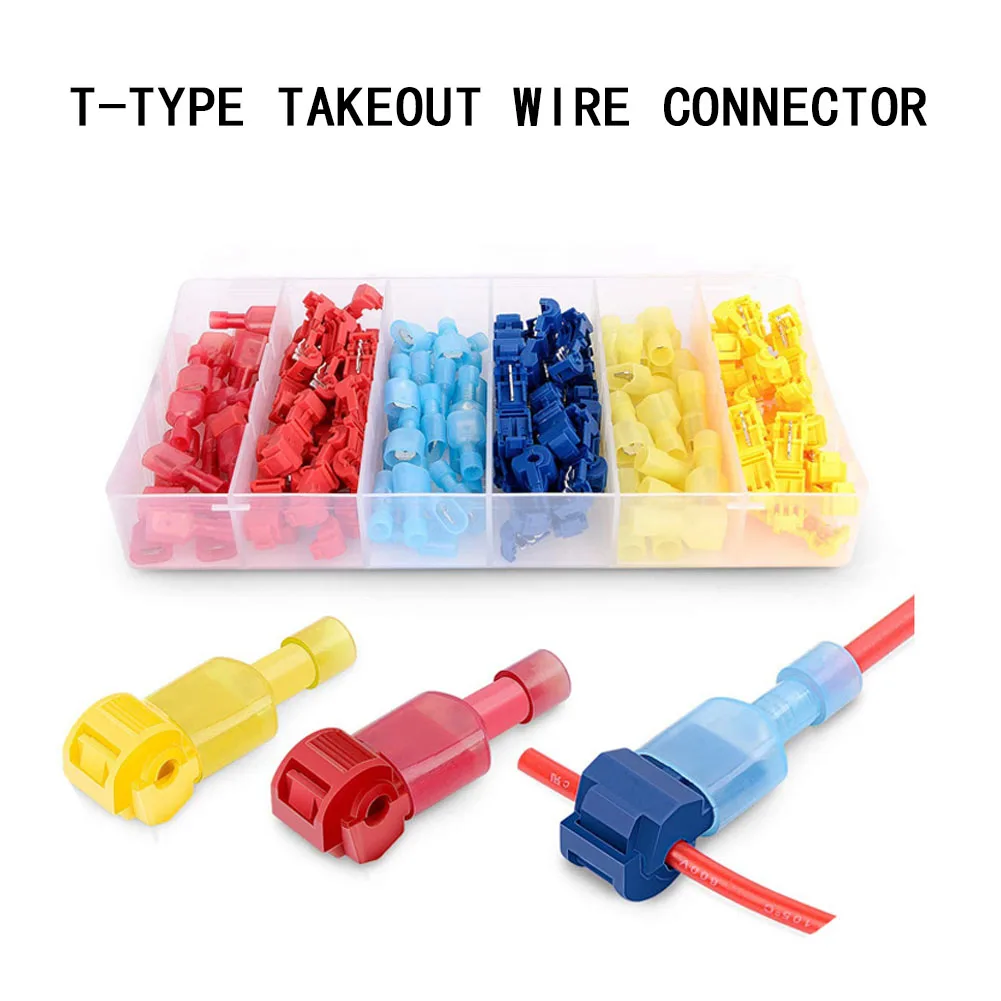 

120pcs T-Taps Wire Connectors Quick Splice Terminals Insulated Crimp Cable