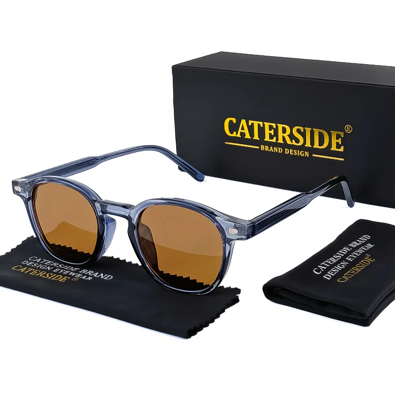 Caterside Polarisierte Runde Sonnenbrille für Herren, Punk TR-Rahmen mit Core-Einsatz, Retro-Sonnenbrille für Damen, Set für Autofahren und Angeln, UV400-Schutz – Detail 8