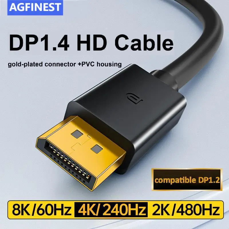 

DisplayPort 1.4 Cable 8K 60Hz 4K HDR 240Hz 32.4Gbps Display Port Audio Cable for Video PC Laptop TV Projector DP to1.4 DP Cable