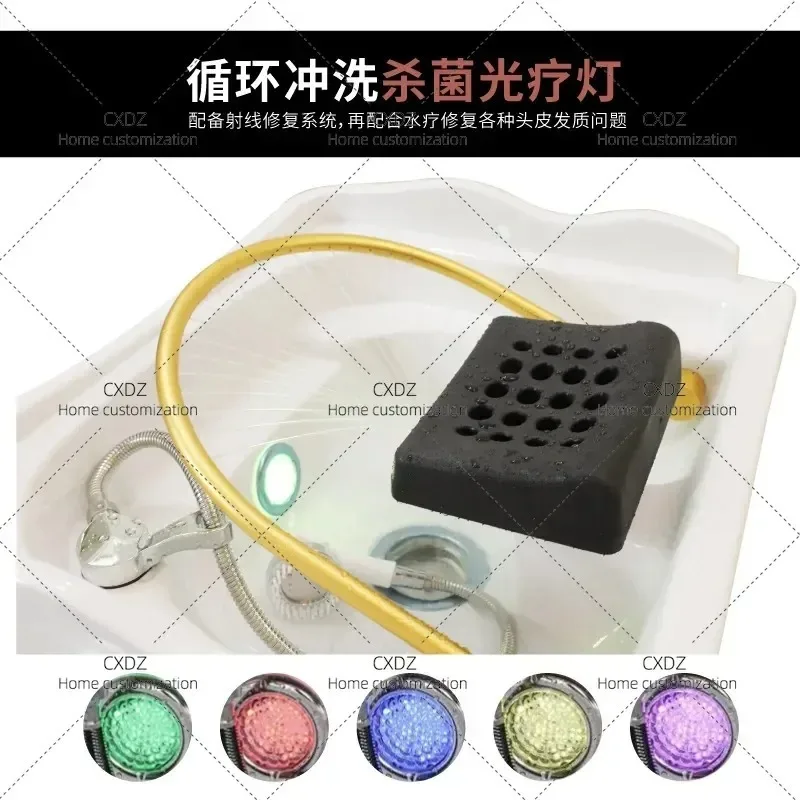 Mobile Shampoo Basin for Beauty Salon Barber Shop Hair Care Water Circulation Fumigation Head Treatment Sink Factory Direct