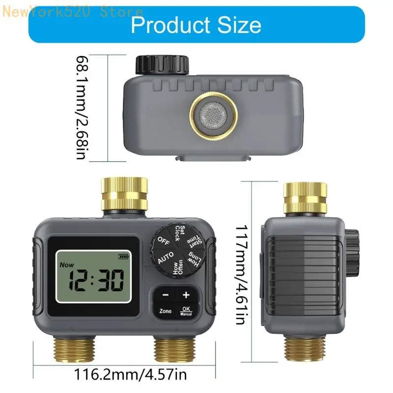 صمامات الري ذات التحكم المزدوج النحاسية الثقيلة BSP 3/4 خيط IP55 مقاوم للماء في الهواء الطلق N84C