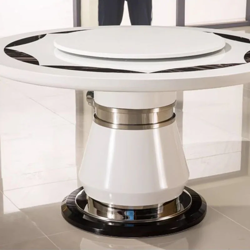 طاولة طعام مستديرة جانبية وحدة تحكم مركزية صالة فاخرة طاولة طعام محمولة خدمة بيسترو Mesas De Jantar أثاث غرفة المعيشة