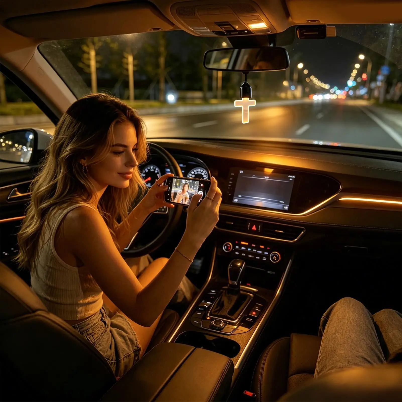 Lampe suspendue LED pour voiture, éclairage anti-éblouissement, ornement lumineux, 180mAh, éclairage d'ambiance intérieur pour coffre, toit, intérieur de camion, véhicule automobile