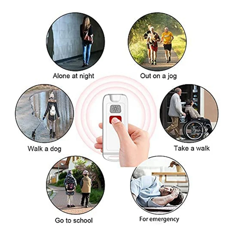 Personal Alarm,Safety Alarm For Women With SOS LED Light,130DB Siren,Waterproof Keychain Sound Device For Kids Elders