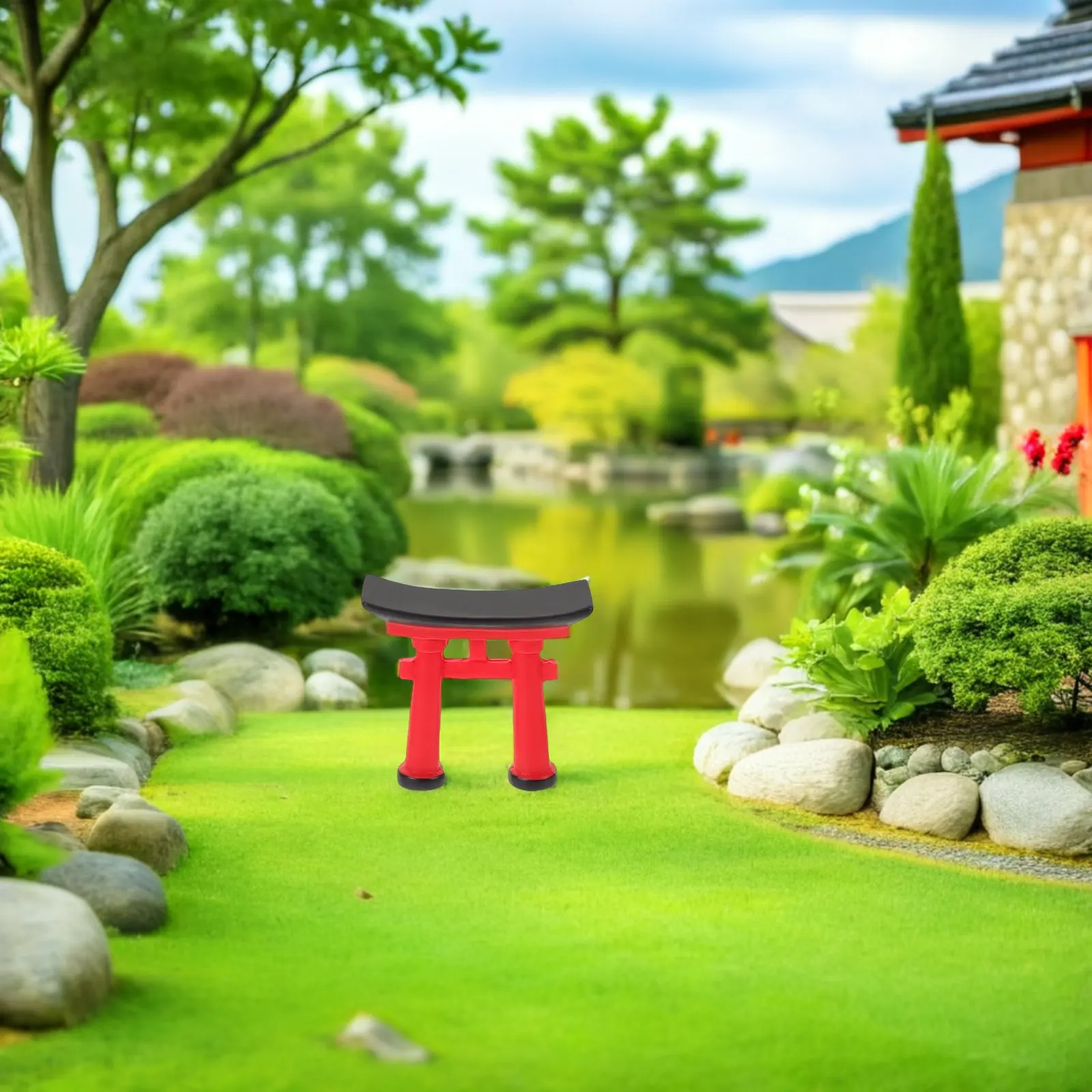 

6Pcs Miniature Japanese Torii Gate Resin Ornament Red Shinto Decor for Zen Garden Bonsai Fairy Garden Micro Landscape