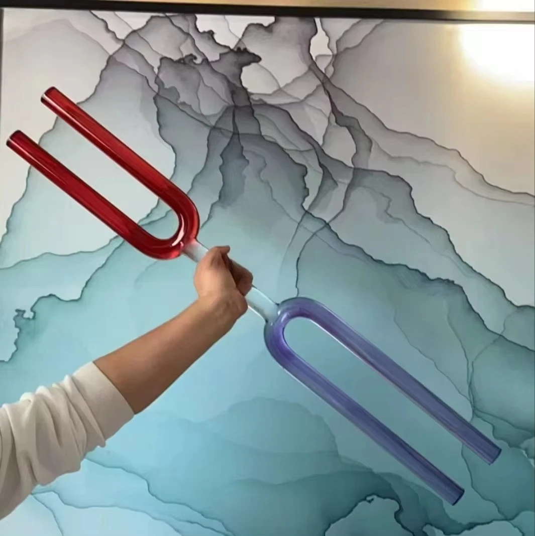 Chakra Double Tuning Forks Big Size Quartz Crystal Double Tuning Fork Sound Healing Instruments Meditation Yoga