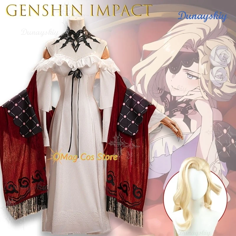 Genshin Impact Rosalyne Last Legacy Pajama Cosplay Costume Game Character Outfit For Comic Con Halloween Shooting Style