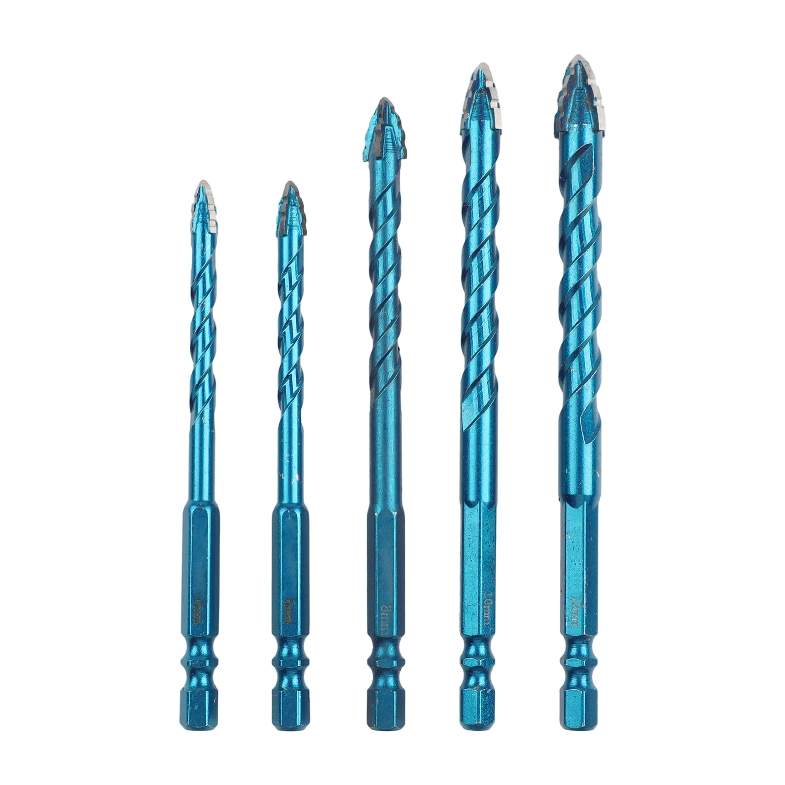 

5 шт. эксцентриковые сверла для сверления и штамповки стеклянной плитки, треугольная спиральная конструкция для точности и стабильности