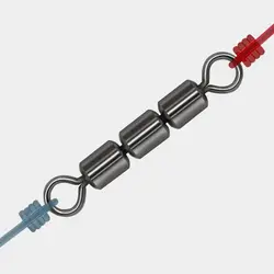 10PCS High Speed 3 Roller Swivels Triple Bearing Rolling Quick Connect Fishing Barrel Swivels Portable Solid Rings Carp Fishing