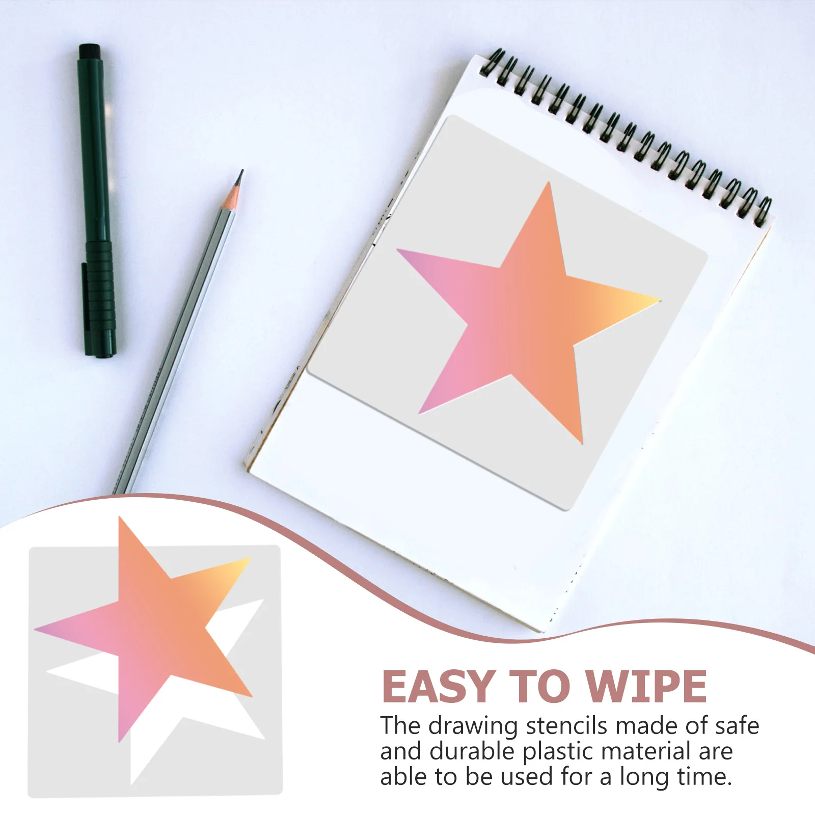 8 stuks ster stencils voor schilderen DIY stencil kit gladde wasbare plastic sjablonen voor scrapbooking home decor kunst ambacht