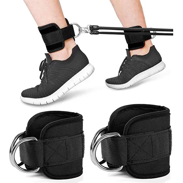 1pc Gym Fitness Ankle Straps Adjustable D-Ring Foot Support Cuffs Gym Leg Strength Workouts Pulley with Buckle Sports Feet Guard