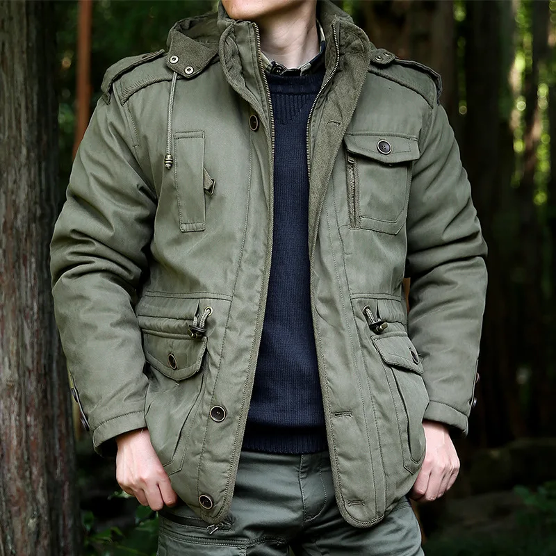 

Autumn Winter Men's Fleece Thickened Slim-fitting Casual Trendy Cotton-padded Jacket
