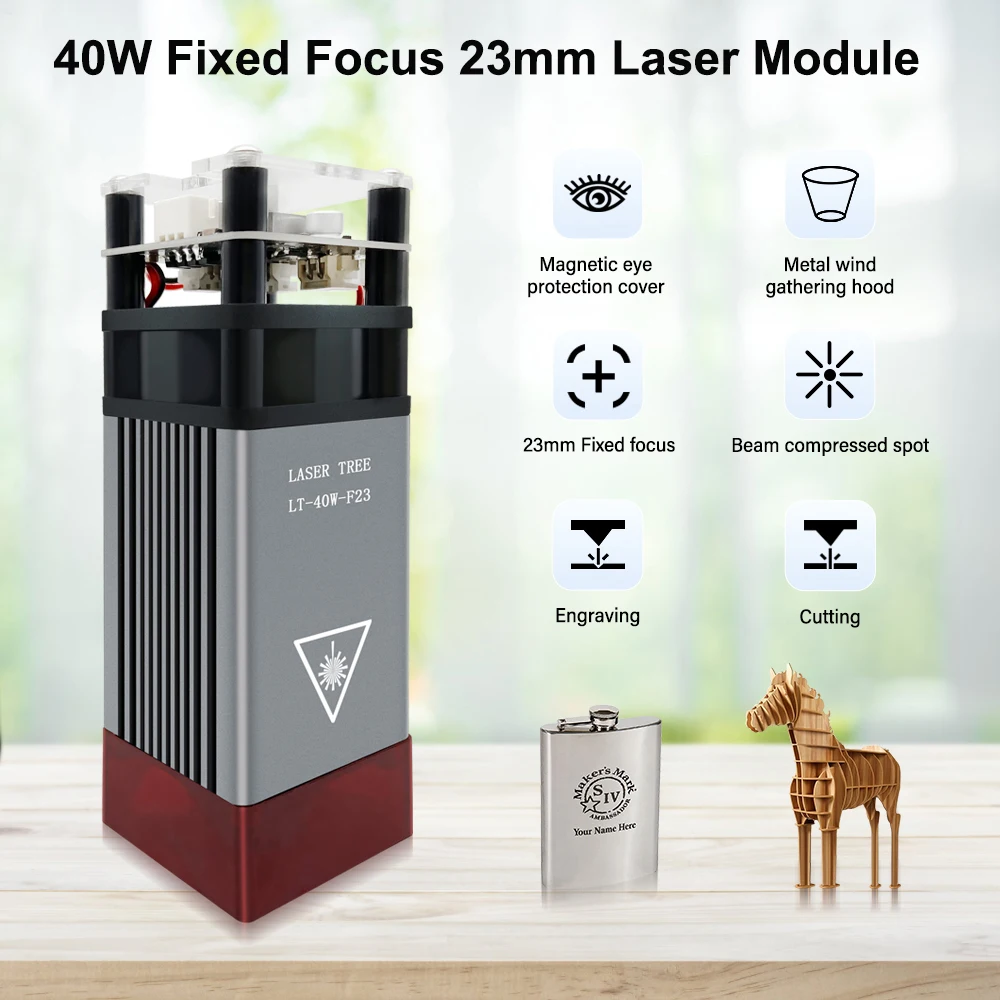 LASER TREE 5W TTL Laser Module 450nm Blue Laser Head for Laser Cutter Engraver Machine DIY Wood Working Tools and Accessories