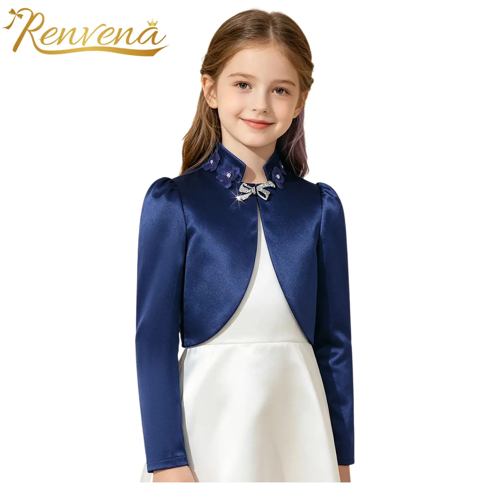 

Kids Short Cardigan Tops Long Sleeves Bolero Princess Girls Pageant Wedding Party Jacket Shrug Flower Girls Dresses Jacket Coats