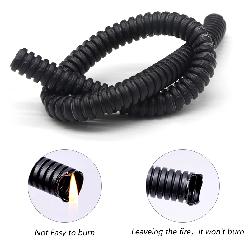 1m ~ 10m PP Insulated Corrugated Tube AD 7.5/10/11.6/13/28.5/34.5mm for Wire Cable Harness Threading Protect Split Loom Sleeving