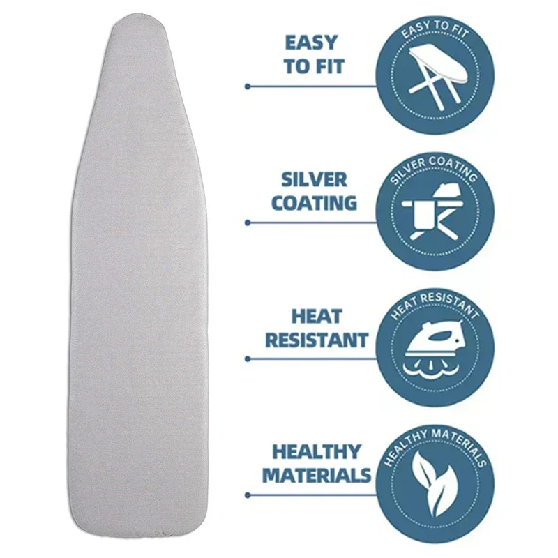 Ironing Board Cover Board Cover Most Large Standard Sizes - Heatproof Iron Pad for Table Top Resistant Padding Grey