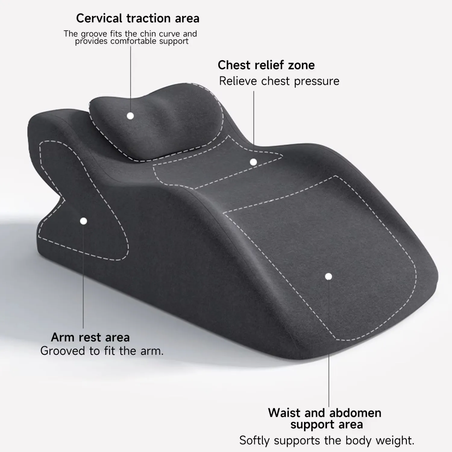 Memory-Schaum Keilkissen Ergonomisches Bauchlagekissen Bett-Schlafkissen Mehrzweck-Beinstützkissen zur Schmerzlinderung Sofaauflagen – Detail 2