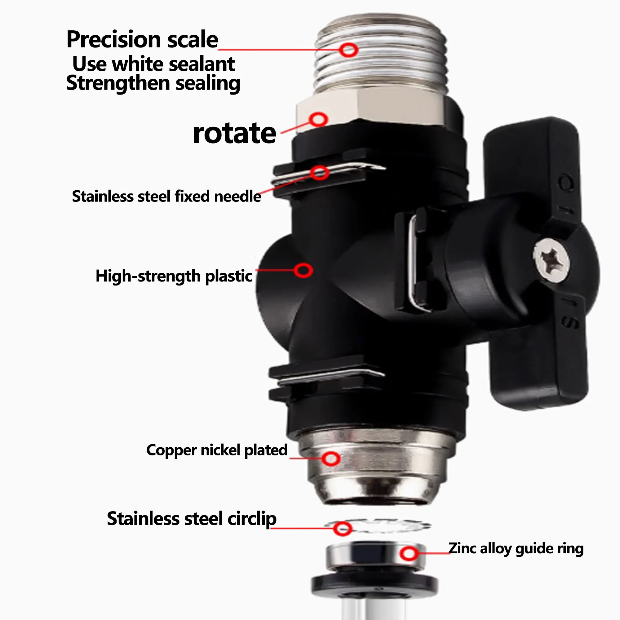 BC Pneumatic Quick Coupling Male Thread 1/8' 1/4' 3/8' 1/2' Connect 4/6/8mm Hose Ball Valve Switch Manual Valve