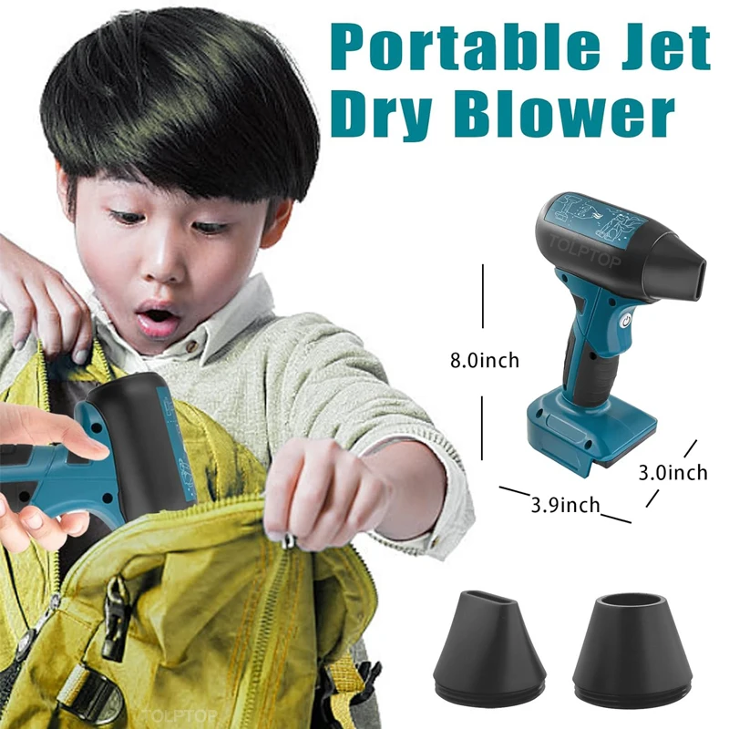 Jet Blower Portable Violent Turbo Fan For Makita/Dewalt/Milwaukee/Bosch 18V 20V Li-ion Battery 4-Speed  Wireless Handheld Fan