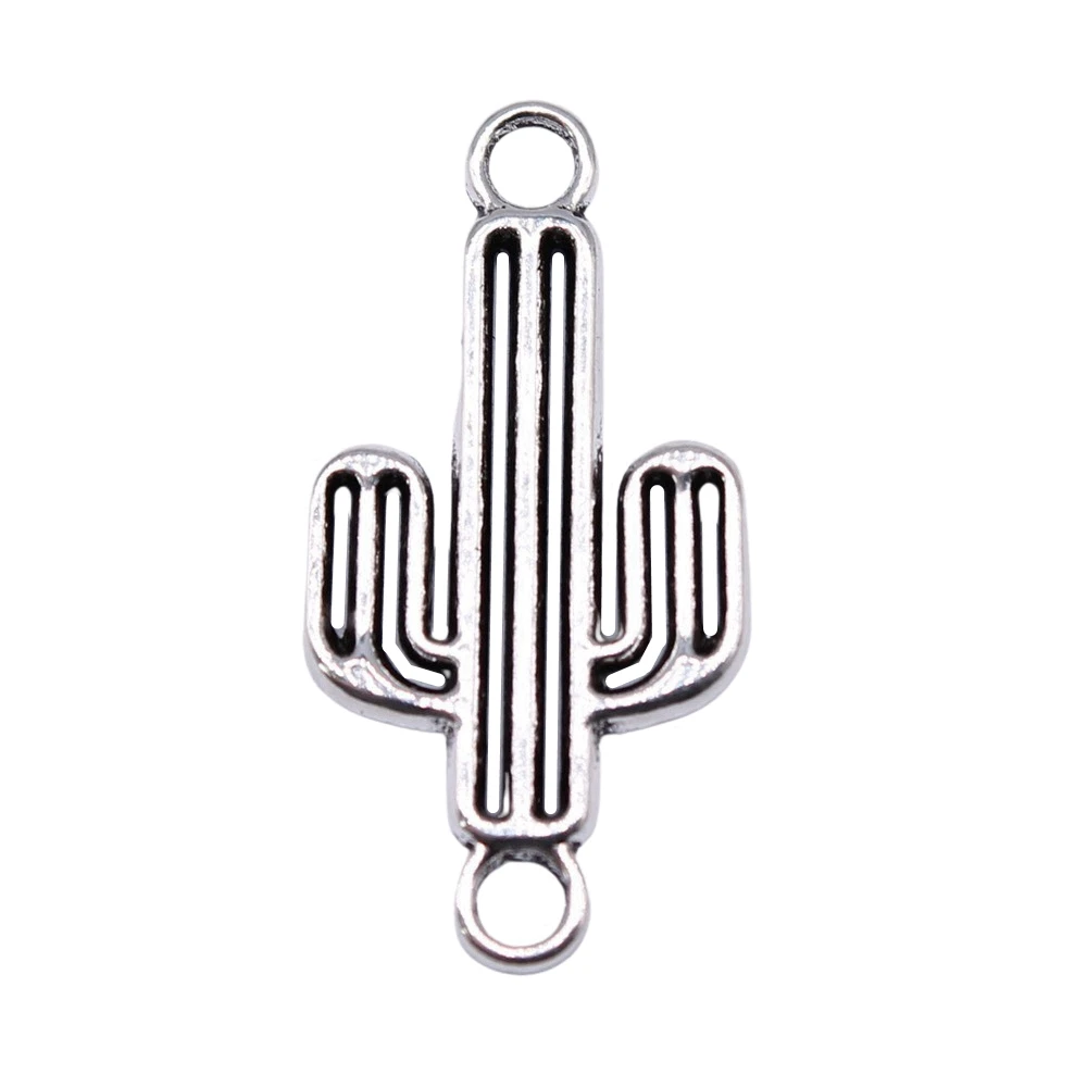 Couple Pendants Cactus Connector Charms Jewelry Materials 26x13mm 10pcs