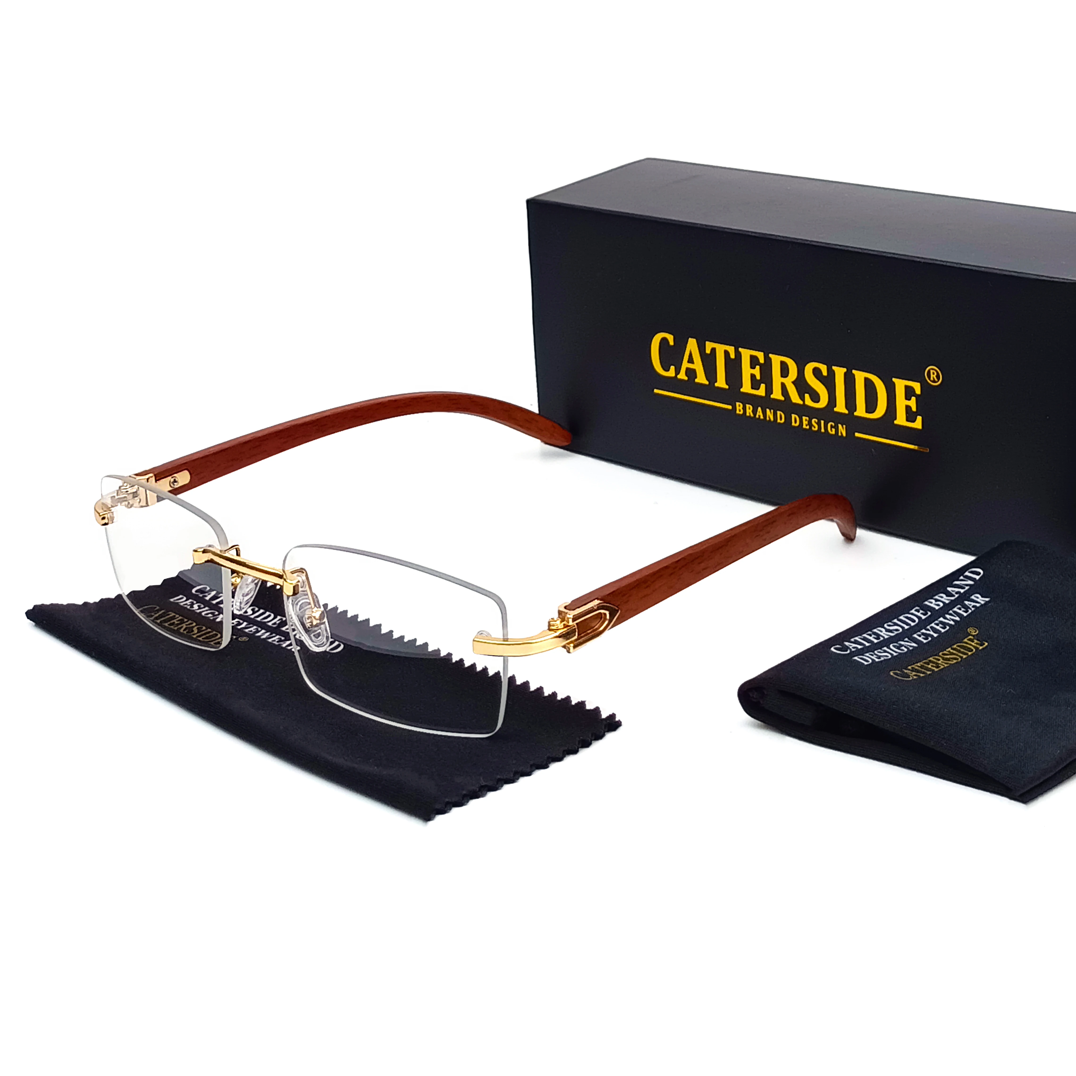 CATERSIDE New Punk Rimless Rectangle Sunglasses Men 2021 Fashion Vintage Trendy Small Frame Sun Glasses Frameless Eyewear UV400