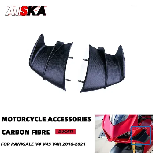 DUCATI 파니갈레 V4 V4S V4R 2018 - 2021 공기역학 윙렛, 탄소 섬유 오토바이 액세서리, 공기 디플렉터 고정 날개