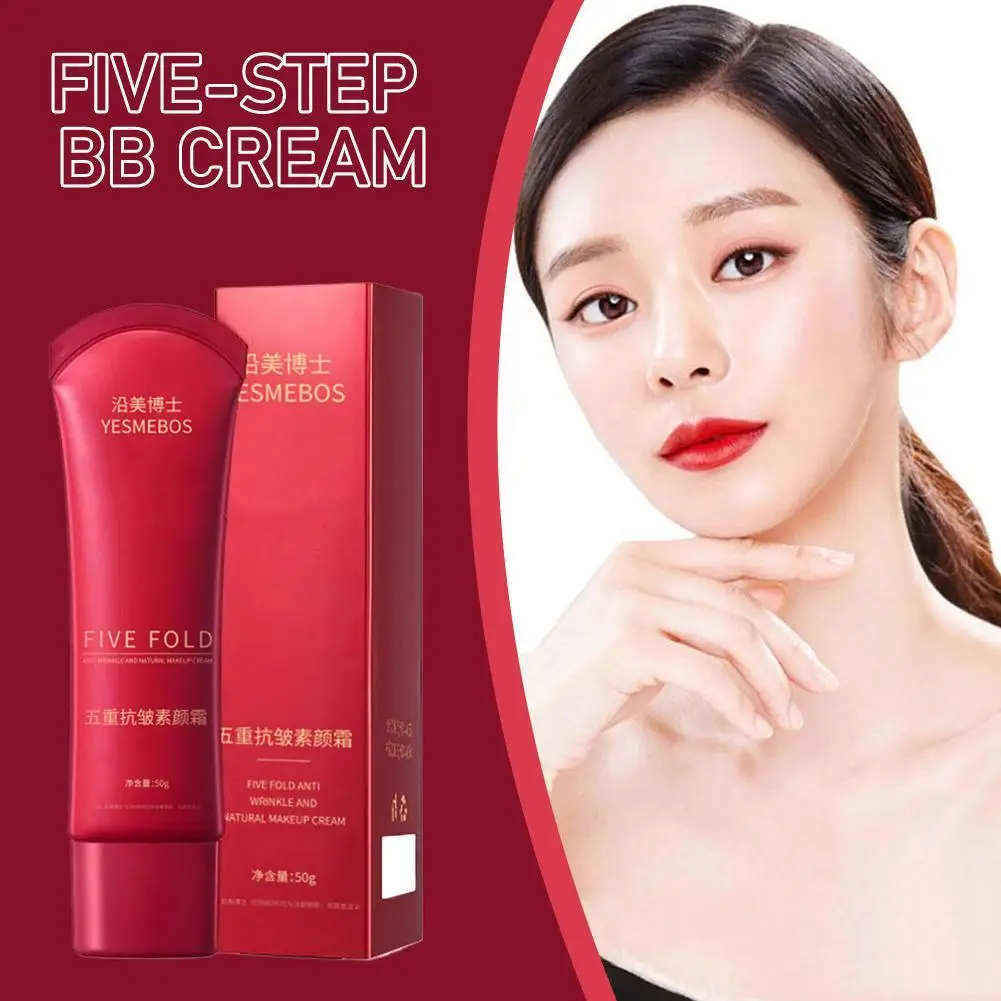 

Five Fold Natural Makeup Cream Natural Ingredients Cream Lightweight Makeup Brightening Skin Lasting Moisturizing Long Q1N2