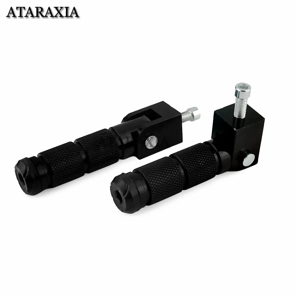 M8 Universal Motorcycle Motor Bike Folding Footrests Footpegs Foot Rests Pegs Rear Pedals Set CNC Aluminum Motorcycle Part