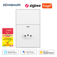 Zemismart Tuya Zigbee Smart Socket 10A Brazil Outlet with Type C Charging Port with Neutral Home Smart Life App Remote Control