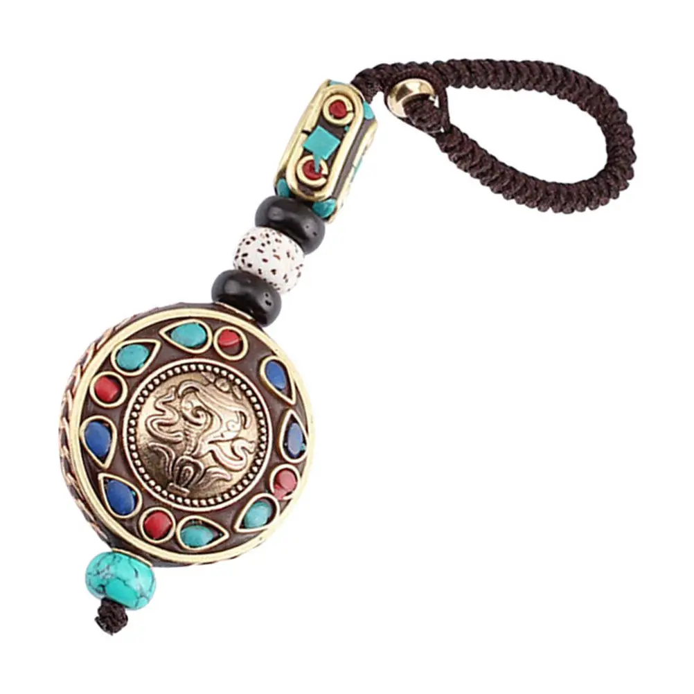 Metal Lucky Keychain for Car Keys Handbag Purse Bag Charm Pendant Decorative Key Chain Good Luck Peace Symbol Fashion Accessory