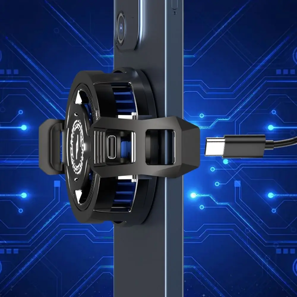 

ABS Magnetic Phone Cooler Detachable Digital Display Back Clip Type Cooler 3 Speed Type C Interface Semiconductor Cooling Fan