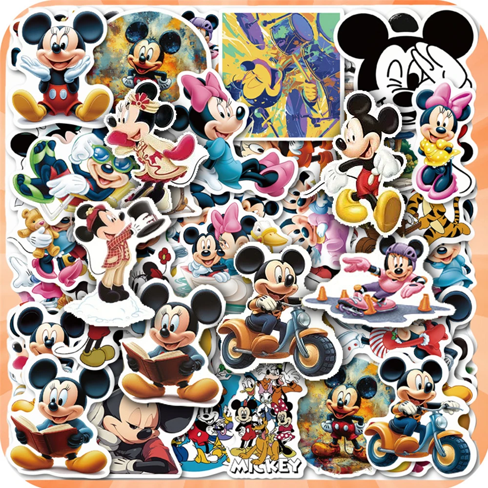 

10/30/50pcs Cartoon Disney Mickey Mouse Stickers Cute Minnie Graffiti Decals Decorative Suitcase Skateboard Laptop Anime Sticker