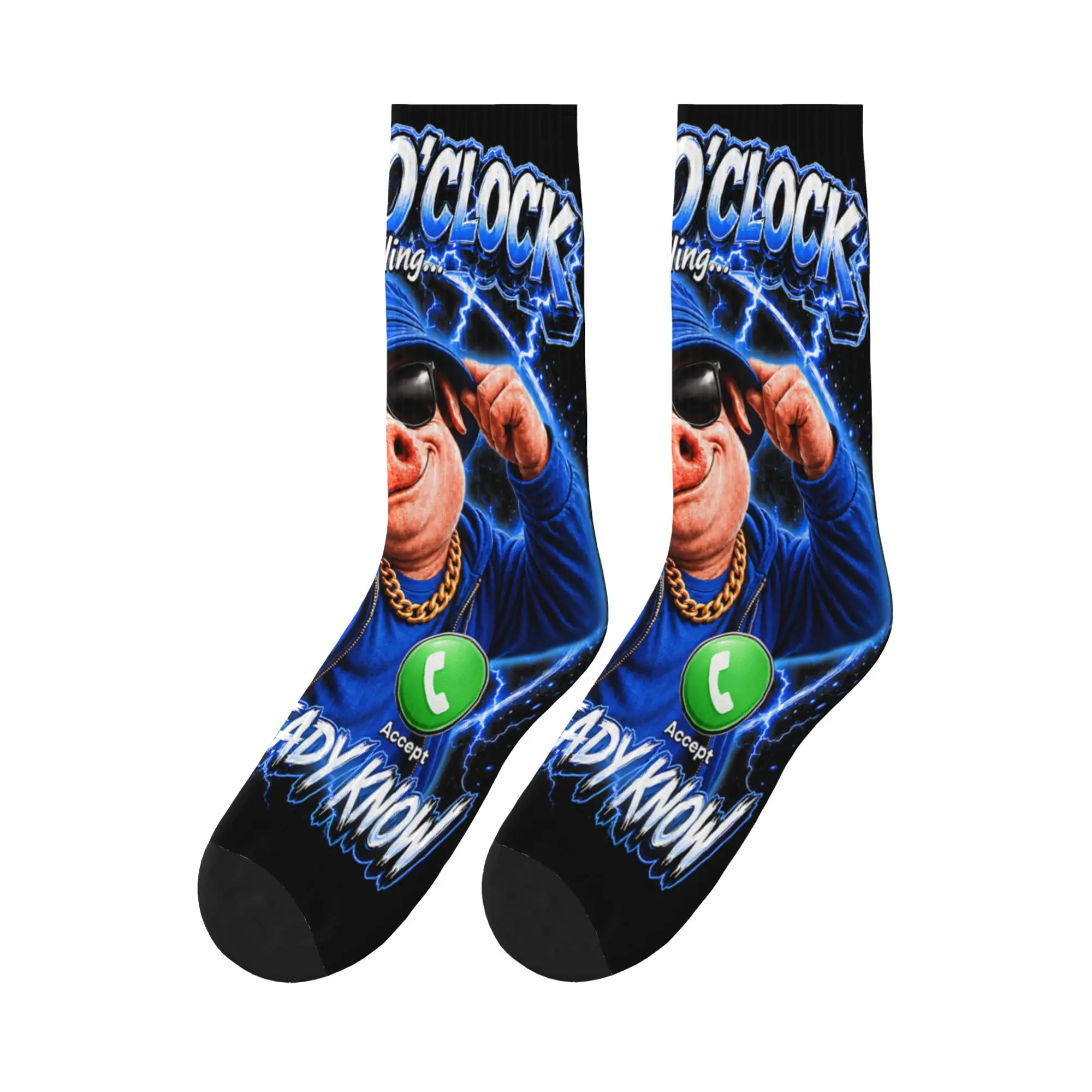 John Pork Oclock Calling Funny Meme Socks  Non-Slip Stockings Men Comfortable Running Sports Socks Autumn Trendy Graphic Socks