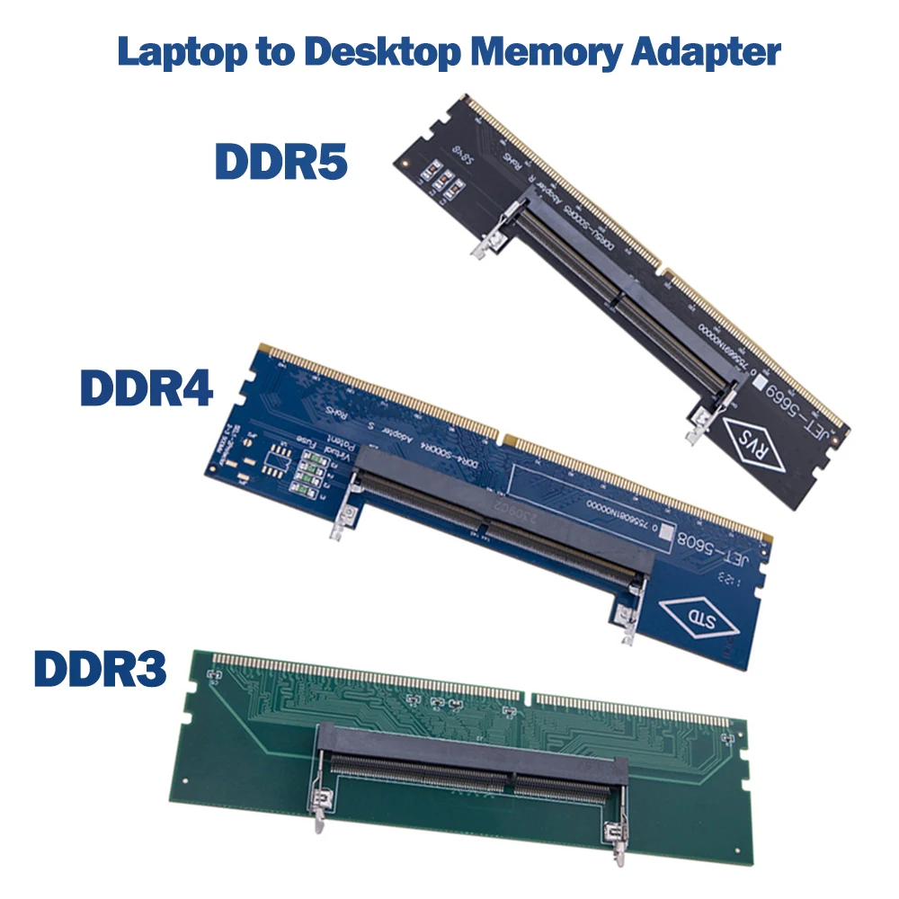 DDR3 DDR4 DDR5 Laptop to Desktop Memory Adapter Card Memory RAM Connector Adapter DIMM Card SO-DIMM To PC Computer Converters
