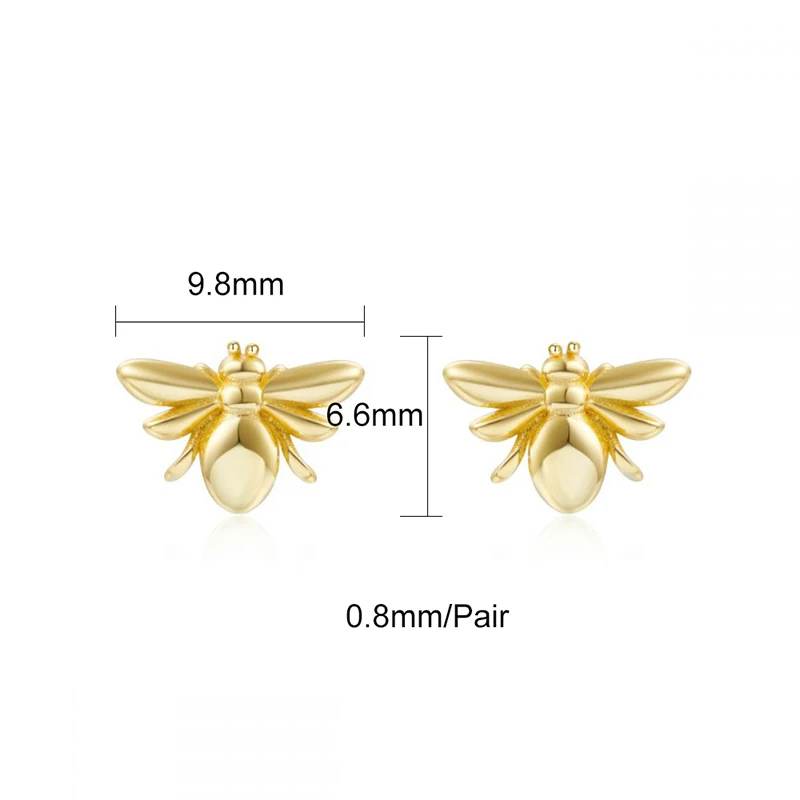 KEYOUNUO-pendientes de tuerca rellenos de oro y plata para mujer, aretes Huggie simples de abeja encantadora, joyería de boda de fiesta de moda, venta al por mayor