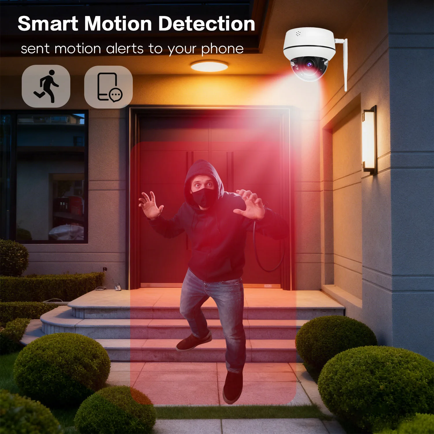 HJT 5MP WIFI PTZ Dome IP камера 5X Auto Zoom Surveillance 3.6MM Two Way Audio IR Night Version Waterproof Onvif TF Card Sl