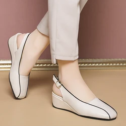 Size 35-41 Genuine Leather Women Shoes High Quality Oxfords Brand Slip on Casual Shoes Moccasins Wild Driving Sandals for Women