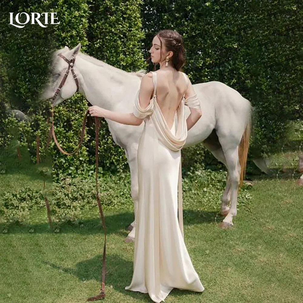 

LORIE Shiny Satin Wedding Dress Strapless Backless Mermaid Bride Gowns Customized Bride Dress Sweetheart Bride vestidos de novia