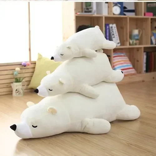 

[Забавный] 75 см белый медведь, плюшевая игрушка, лежачий медведь, милая креативная тканевая кукла, подушка с животными, большие детские подарки на день рождения