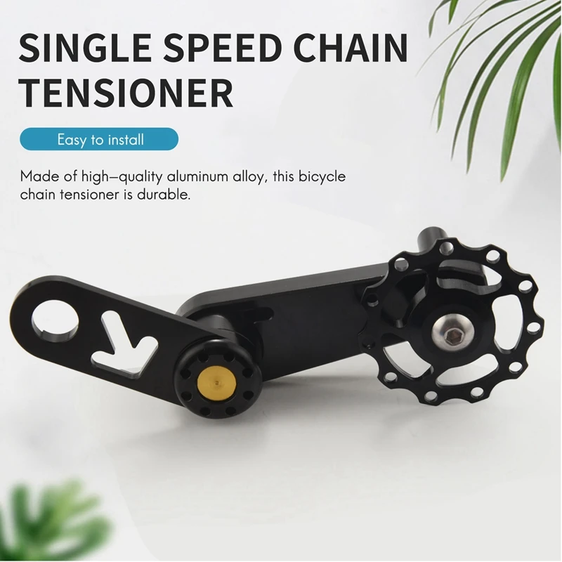 ¡NUEVO! ABKG Tensor de Cadena Plegable para Bicicleta, Rueda Guía Ligera para Bicicleta, Tensor de Cadena de Desviador Trasero de Una Velocidad con Piñón