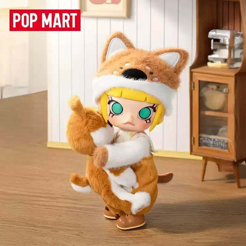 POPMART MOLLY Hug 1/8 BJD 100% Original Toys Doll Cute Action Anime Figure Desktop Ornaments Collection Gift