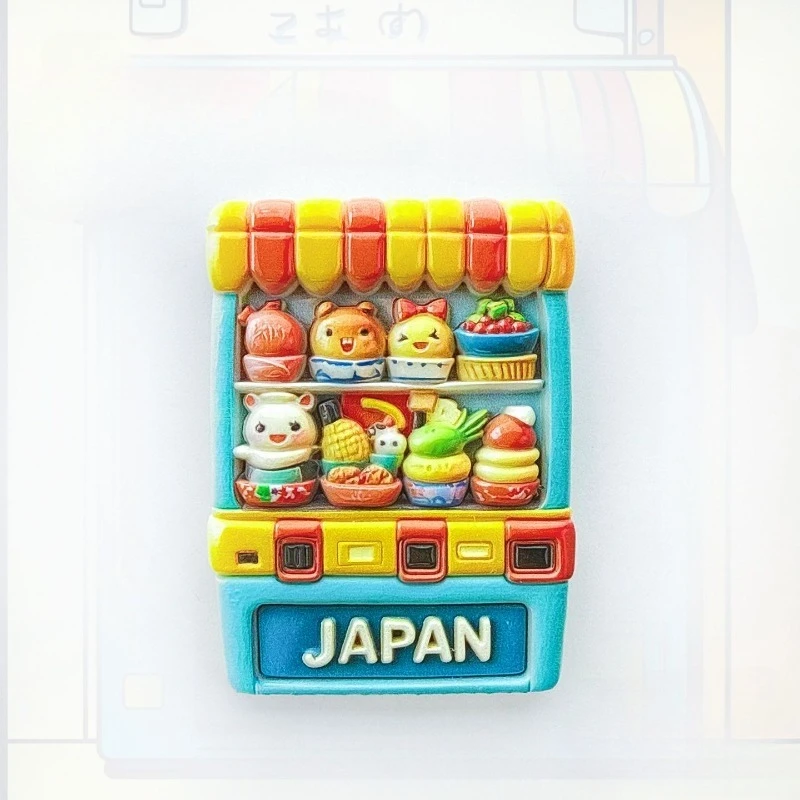 Imán de nevera de máquina expendedora japonesa, adorable dispensador de repostería 3D, recuerdo único, regalo para amantes de la comida japonesa, para decoración de viajes y cocina