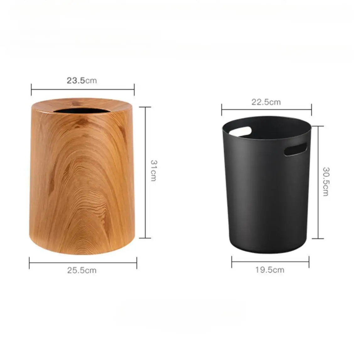 Wood Grain Trash Can Household Elegant without Lid Portable Toilet Paper Basket for Study Room Hotel Kitchen Toilet Bedroom