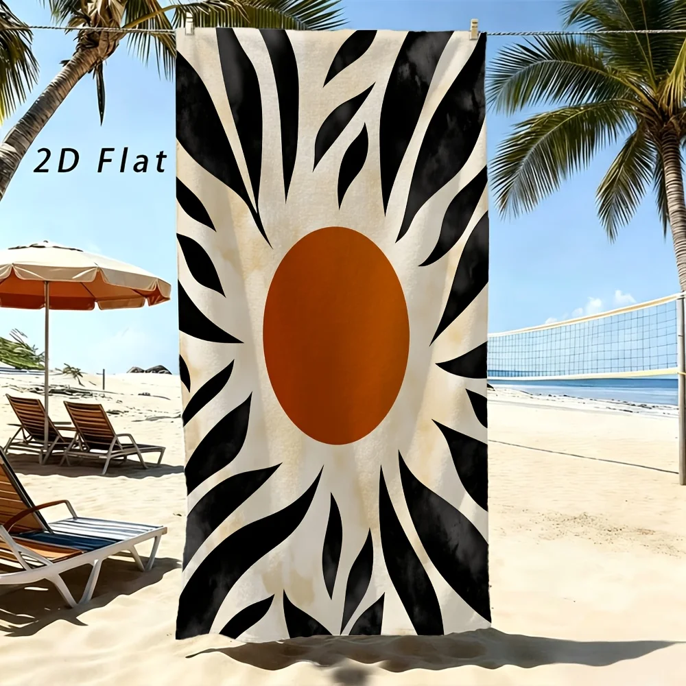 

Minimalist Abstract Sun Microfiber Beach Towel Sandproof Waterproof Bath Towel Large Pool Blanket Summer Vacation