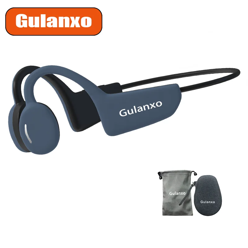 Gulanxo-T6 Bone Condução Fones De Ouvido, Fones De Ouvido Sem Fio Bluetooth, Bateria 15H Com Microfone, Fones De Ouvido Esportivos