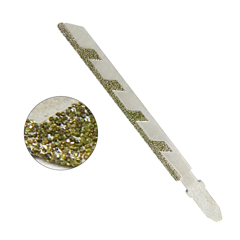 AC88 5Pcs 4 Inch T Shank Jigsaw Blades Diamond Coated for Granite Tile Masonry Cutting Power Tools Accessories