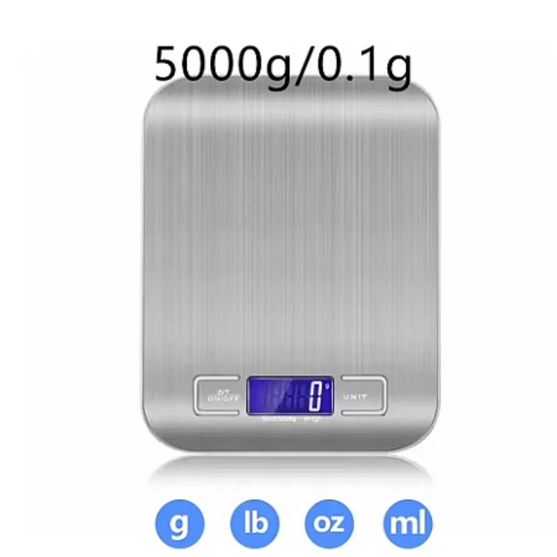 Báscula para dieta de cocina para el hogar, herramienta de medición, báscula electrónica Digital LCD delgada, báscula electrónica para alimentos, 5/1kg, nueva