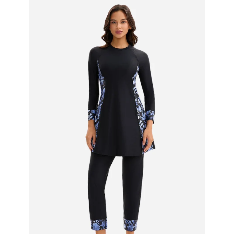 

Буркини мусульманский скромный женский купальник Rash Guard с длинным рукавом UPF 50+ купальный костюм брюки купальник